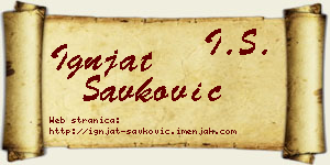 Ignjat Savković vizit kartica